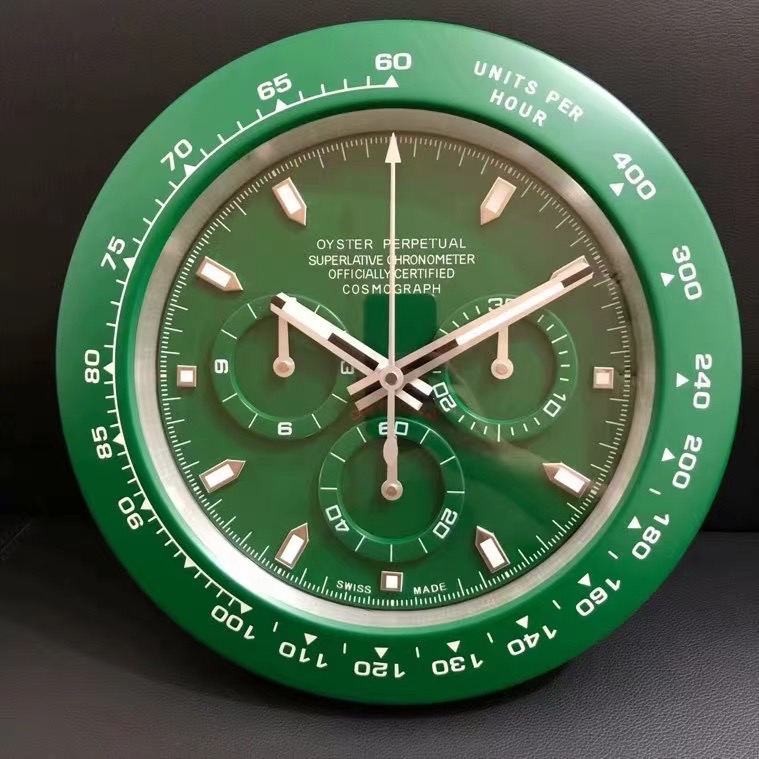 Classic Luxury Wall Clocks - Steel and Green Face - Click Image to Close